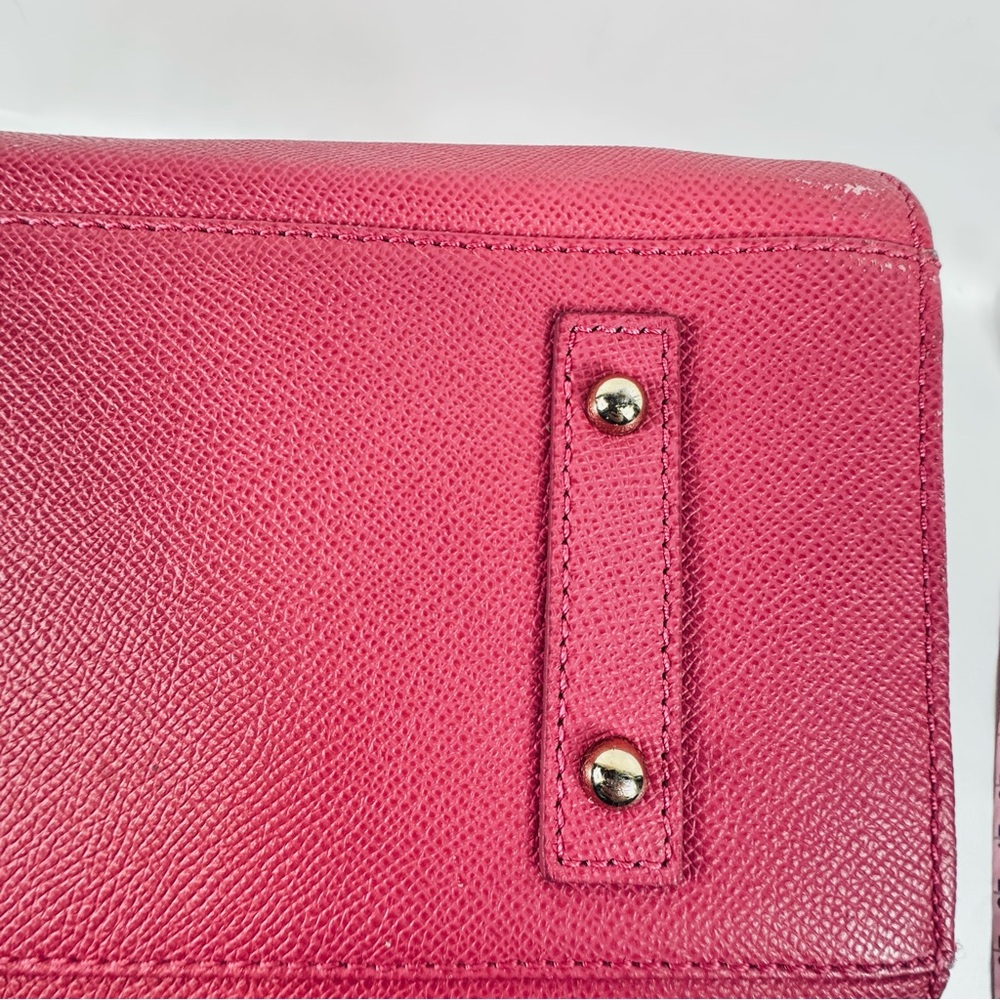 Dooney & Bourke Pink Pebbled Leather Janine Satchel Top Handle w crossbody strap - Picture 11 of 16